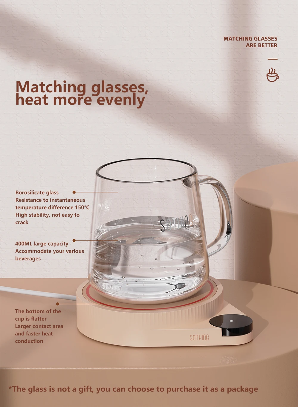 Xiaomi Sothing Heating Coaster Adjustable Temperature Digital Display