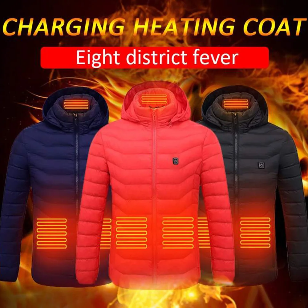 

New Heated Vest Jacket Washable Usb Charging Hooded Cotton Coat Electric Heating Warm Jacket Outdoor Camping Hiking Ski Cycling