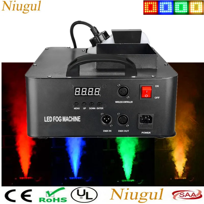 

1500W Mist Haze Machine Stage Fog Machine With 24X9W RGB LED Lights, DMX512 +Wireless Remote Control LED Smoke Machine Fogger