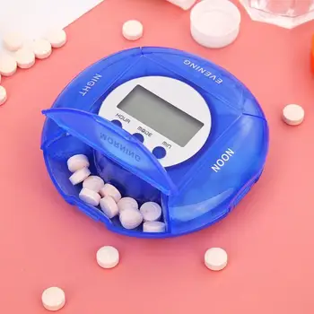 

Portable Mini Timing Reminder Pill Case Electronic 4/7 Grids Pill Splitter Medicine Storage Box Health Care Accessorie