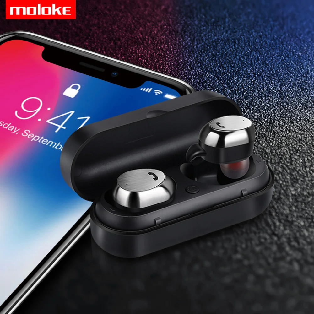 Moloke M9 TWS Bluetooth гарнитура 5,0 Беспроводные спортивные наушники-вкладыши стерео двойные наушники Мобильная гарнитура активное шумоподавление