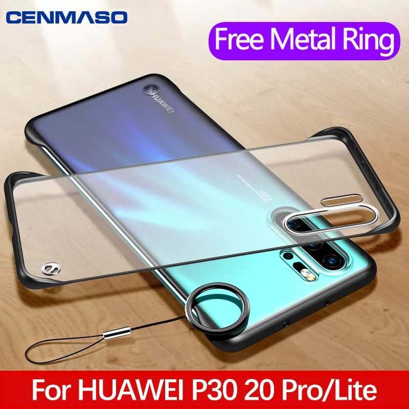 

For Huawei P30 P20 Lite Mate 20 X Case Transparent Frameless Matte Ring Protect Cover for Honor 8X 9X 20 Pro P Smart 2019 Case