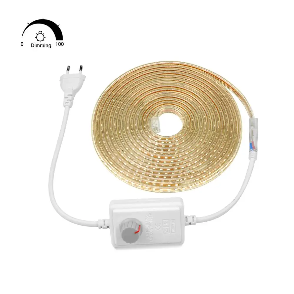 

1-25M 220V LED Light Strip Dimmable Waterproof led strip flexible lights Outdoor Decor Diode Ceiling Garden 120leds/M EU Plug