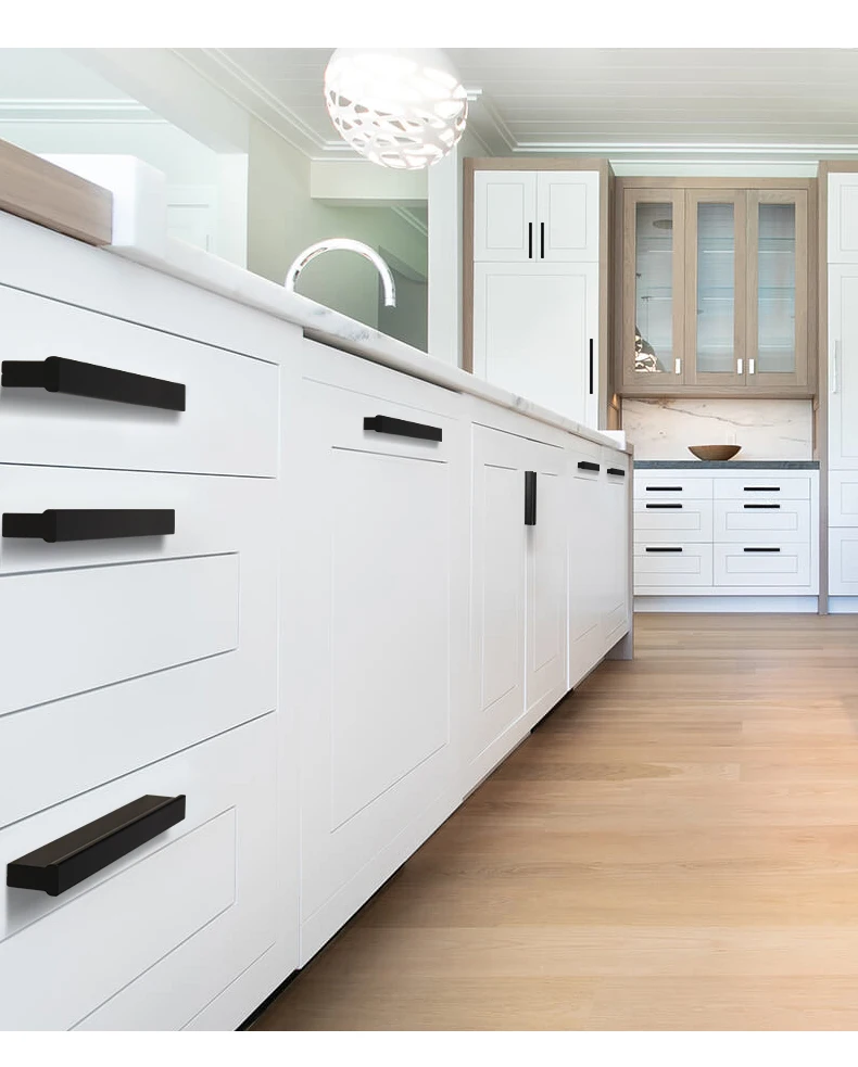 YONFIA 3728 Black Long Aluminium Profile Wardrobe Cabinet Drawer Pull Handle Long Gold Kitchen Furniture Closet Pull Door Handle