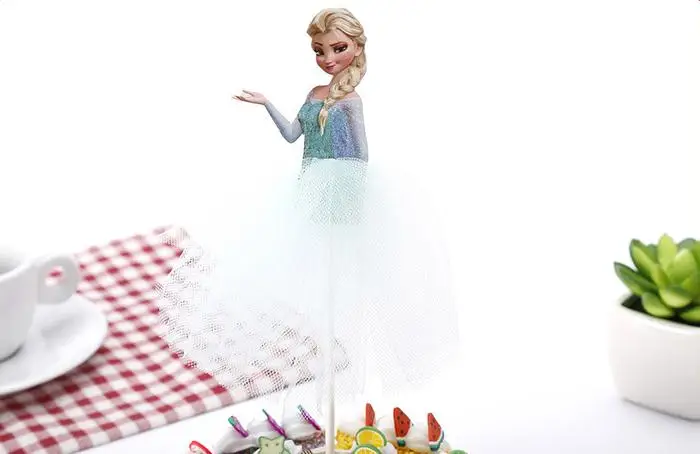 1 предмет, Мультяшные Эльза, Анна, София, принцесса, Холодное сердце, танцевальный кекс, топперы, юбка ручной работы, украшение торта, праздничная одежда для девочек на день рождения - Цвет: 4