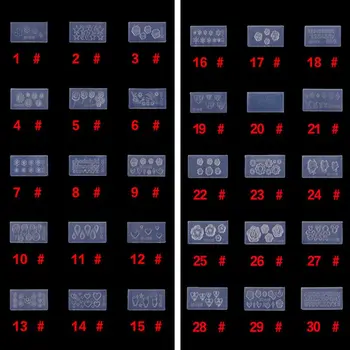 

30 Styles DIY 3D Acrylic Nail Art Tool Silicone Carved Mold Template Mould Kit 634D