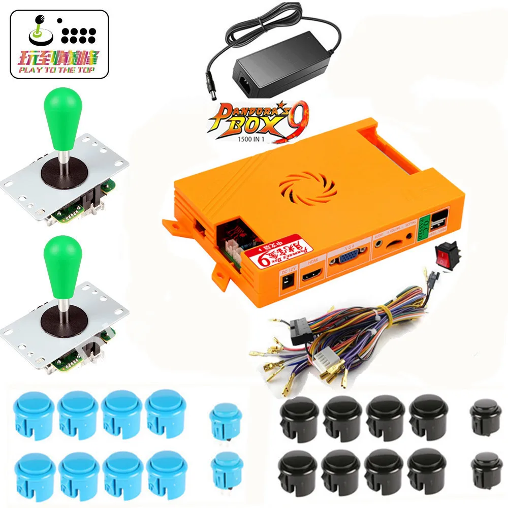 

NEW Pandora Box 9 1500 in 1 Games Set DIY Arcade Kit Push Buuttons Joysticks Arcade Machine 2 Joysticks DIY Kit Bundle Home