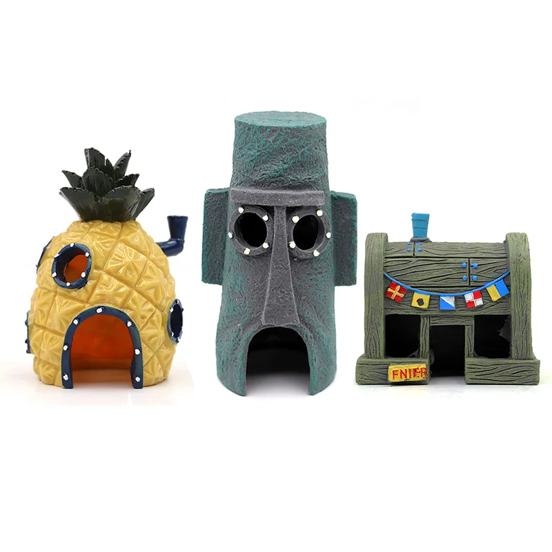 Fish Tank Aquarium Decoration Cartoon House Pineapple House for Fish Tank Home Ornaments Aquarium Accessories fish tank ornaments fish tank decorations aquarium ornaments