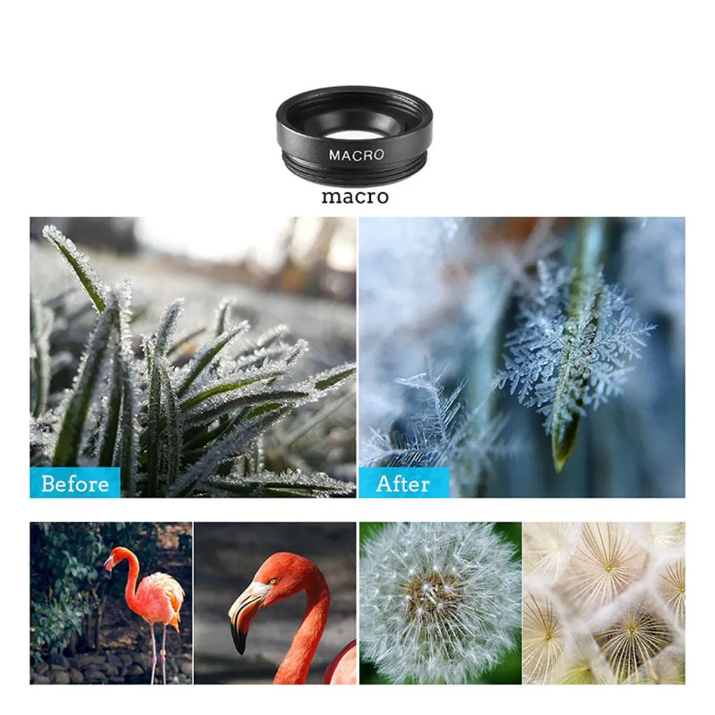 Phone Camera External Telephoto 12x Zoom Lens Tripod Kit Fish Eye Wide Angle Macro Lens Set
