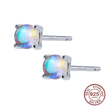 

Original Design Real 925 Sterling Silver Gradient Glass Minimalist Classic Stud Earrings For Women birthday party FINE Jewelry