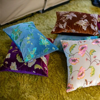 

Chinese Embroidery Pillow Cushion Cover Vine Colorful Throw Decorative Pillows Cojines Decorativos Para Sofa Coussin Cushions