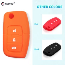 Силиконовый чехол KEYYOU для автомобильного ключа с 3 кнопками Ford