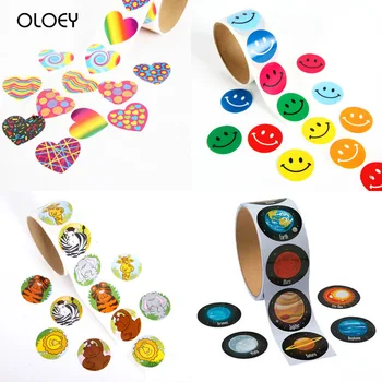 

Reel Stickers Stickers Smiley Five-pointed Star Love Expression Birthday Animal Fish Fruit Smiley Christmas Stickers 1 Roll 100.