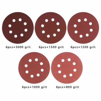 

Sheets Sandpaper Aluminum oxide Tools 30pcs 5Inch Sanding Disc Orbital