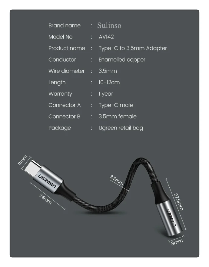 Sulinso type C 3,5 Jack наушники USB до 3,5 мм AUX Наушники Адаптер для huawei mate 20 P30 pro Xiaomi Mi 6 8 9 SE аудио кабель