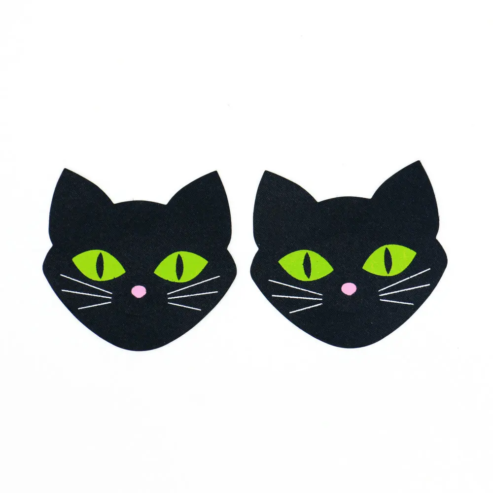 8 Pairs Women Disposable Pasties Nipple Cover Lingerie Sticker 8 Pairs Black Cat
