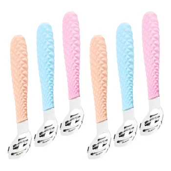 

6Pcs Foot Dead Skin Removal Tool Feet Pedicure Exfoliating Care Remover Foot Scraping Tool Foot Trimmer (Light Blue, Champagne,