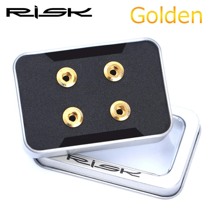 Golden RISK 4 шт. титановые болты для дорожного Велосипедное колесо цепной передачи фиксированный болт коленчатого комплекта для SHIMANO DURA-ACE/ULTEGRA/105 запчасти дорожных велосипедов - Цвет: Golden