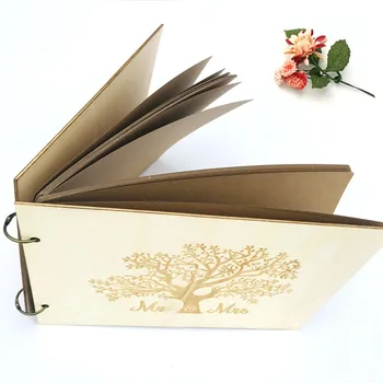 

Wooden Photo Frame Tree Carving Wedding Guests Guestbook Wedding Signature Book Guestbook