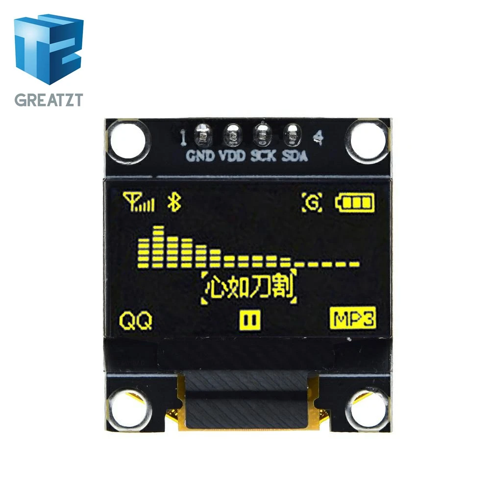 0.964PINYELLOW black 0,96 дюймов IIC Серийный желтый синий OLED дисплей модуль 128X64 IEC SSD1306 12864 плата с ЖК-экраном GND VCC SCL SDA 0,9" для Arduino - Цвет: 0.964PINYELLOW black
