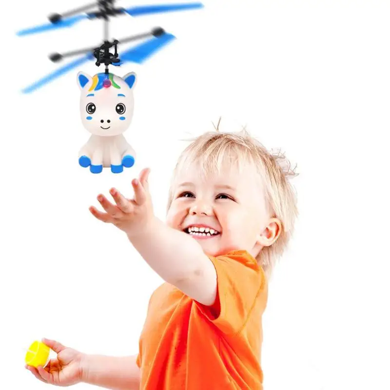 LED lumineux mignon Animal main télécommande avion RC Drone Mini avion allumant USB Charge jouets volants poupées flottantes