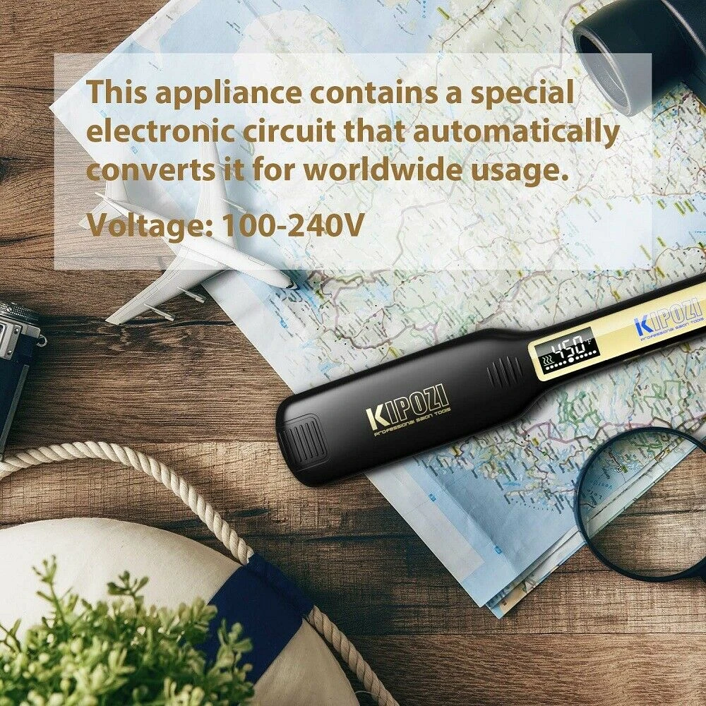KIPOZI Hair Straightener Flat Iron Tourmaline Ceramic Professional Hair Straightener Culer Salon Steam Hair Iron Hair Care 6