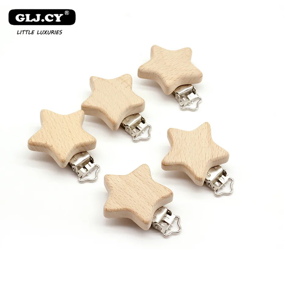 Pacifier-Clip Essential Baby Nipple-Chain-Accessories Beech-Wood Animal Elephant DIY