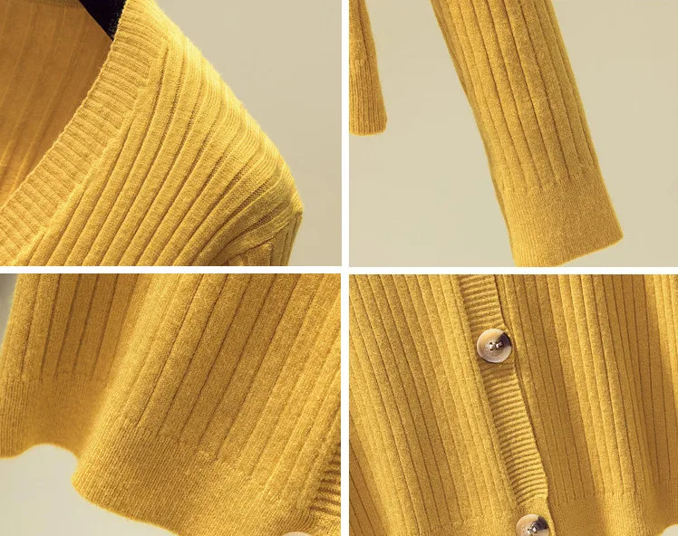 Женский кардиган свитер с v-образным вырезом однотонный Свободный Трикотаж однобортный Повседневный вязаный кардиган верхняя одежда зимняя куртка пальто
