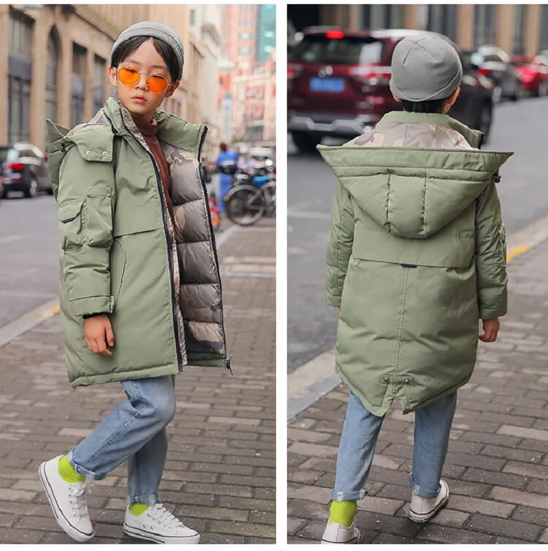 

2019 new children's down coat warm Kids Clothes cotton jacket Solid color Hooded jacket Top