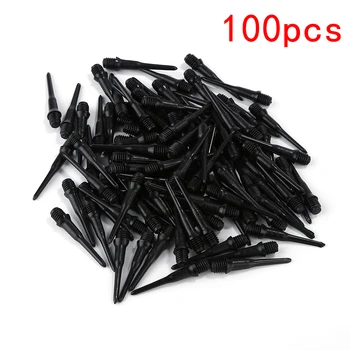 

100 Pcs Darts Accessories Soft Tip Darts Wear-Resistant Durable Plastic Black Tips Points Replacement Set For Electronic Dart