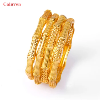 

4pcs/lot Gold Color African jewelry Middle Eastern Arabic Dubai bangle bracelet for women fashion Wedding gifts
