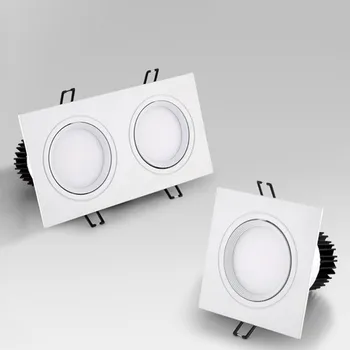 

High Bright Dimmable 9W 12W 15W Square LED Downlight Frosted Glass Lens LED Recessed Ceiling Light Spotlight AC110V/220V+Driver
