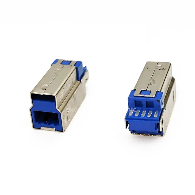 10pcs USB 2.0/3.0 Type B Female Plug Jack USB-B Right Angle AF Socket Printer Interface Soldering PCB Connector Ivory