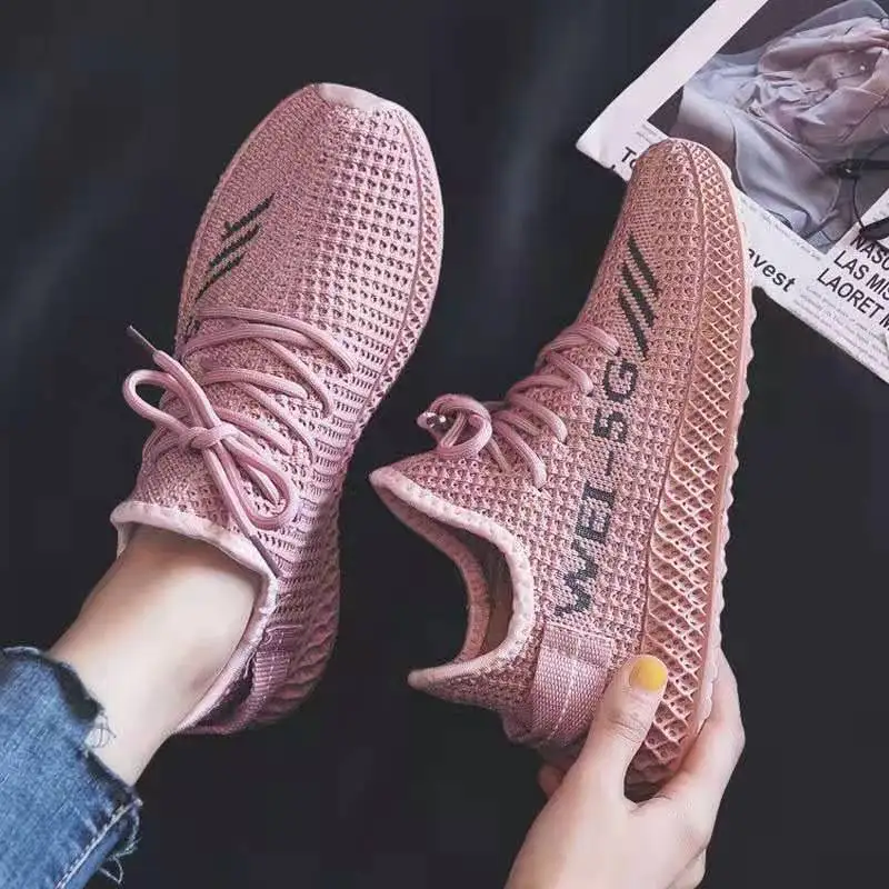 2021 primavera deportes nuevos zapatos de mujer zapatos de lona papá coreano luz zapatos de encaje zapatos casuales zapatos