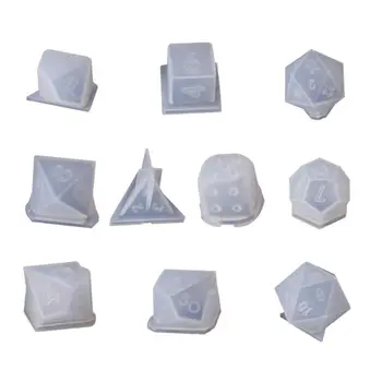 

10 Pcs/Set Transparent Epoxy Mold UV Resin DIY Dice Mould Crafts Making Molds