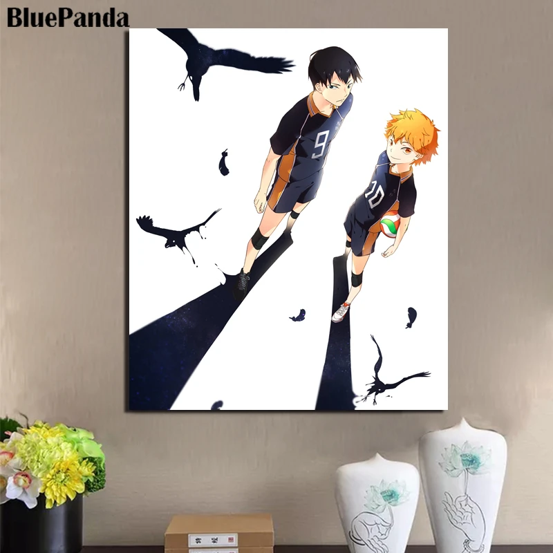 Haikyu Hinata и Kageyama Спайк Точная печать на холсте репродукции настенное искусство