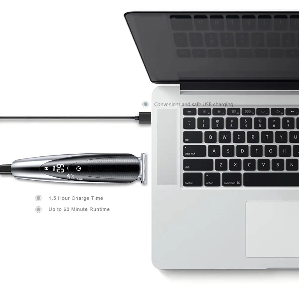 HATTEKER Professional Hair Trimmer Hair Clipper for Men Rechargeable electric razor 5 in 1 Nose Ear Hair Trimmer hair Cutting