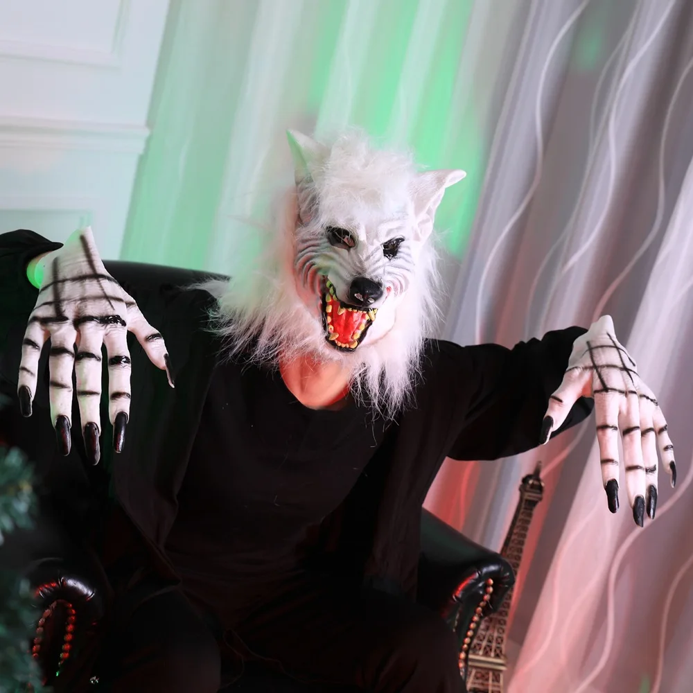 Хэллоуин ужас дьявола костюм вечевечерние маски реквизит полный набор головы