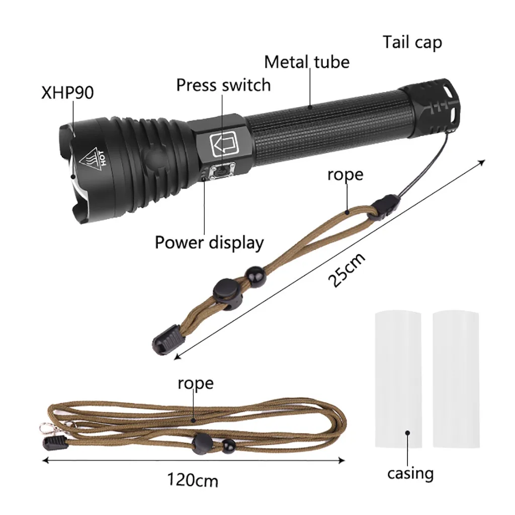 Сплав XHP90 Мощный светодиодный наружный фонарик масштабируемый фонарь зарядка через usb дисплей мощность 2500LM Водонепроницаемый Охота Туризм Горячая Распродажа - Испускаемый цвет: 1