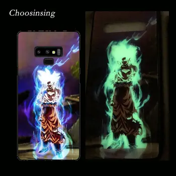 

Glow in Dark Dragon Ball Z Customized Tempered Glass Case For Samsun S10 Plus S9 plus S8 action figure Anime Cartoon
