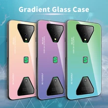 

For Black Shark 4 Pro Case Gradient Color Tempered Glass Hard Cover For For Black Shark 4 Coques Slim Fundas