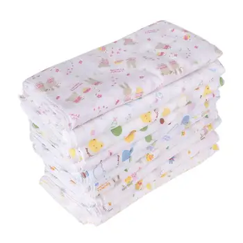 

5pcs Cotton Gauze Baby Cartoon Square Towels Infant Children Face Hand Handkerchief Shower Washcloth Random Color