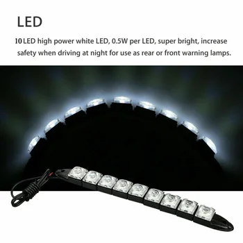 

1 Pair 9 White LED Car Daytime Running Light Auto Driving DC 12V 0.5 W Per Lamp Bendable Fog Strip Lamp