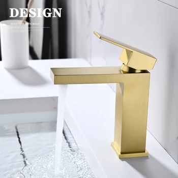 

Brushed Rose Gold/Brushed Gold/Black Bathroom Basin Faucet Cold And Hot Water Mixer Bath Sink Deck Mounted Single Handle Tap