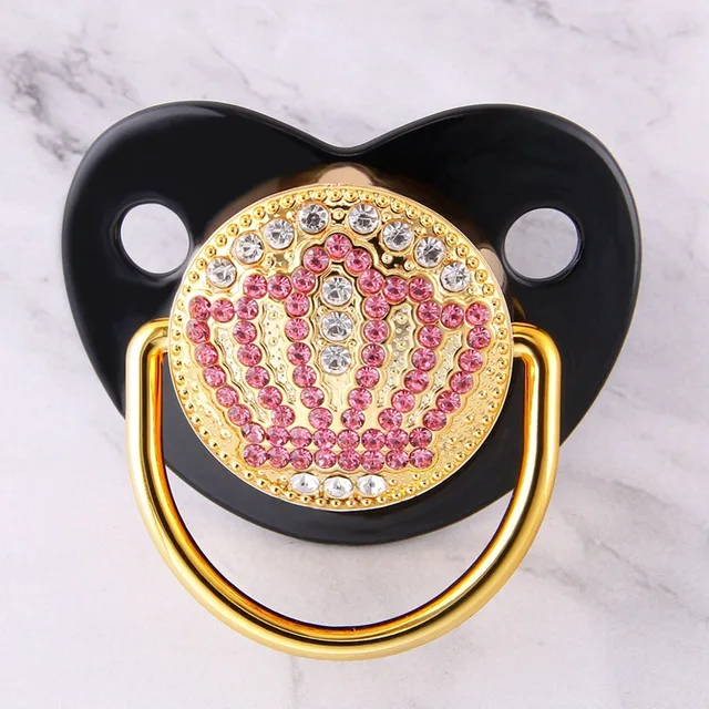 Luxury Golden Bing Pacifiers For Baby Boy Girls Orthodontic Nipple Crown Cartoon Dummy Unique Shower Gift Pacifier Aliexpress