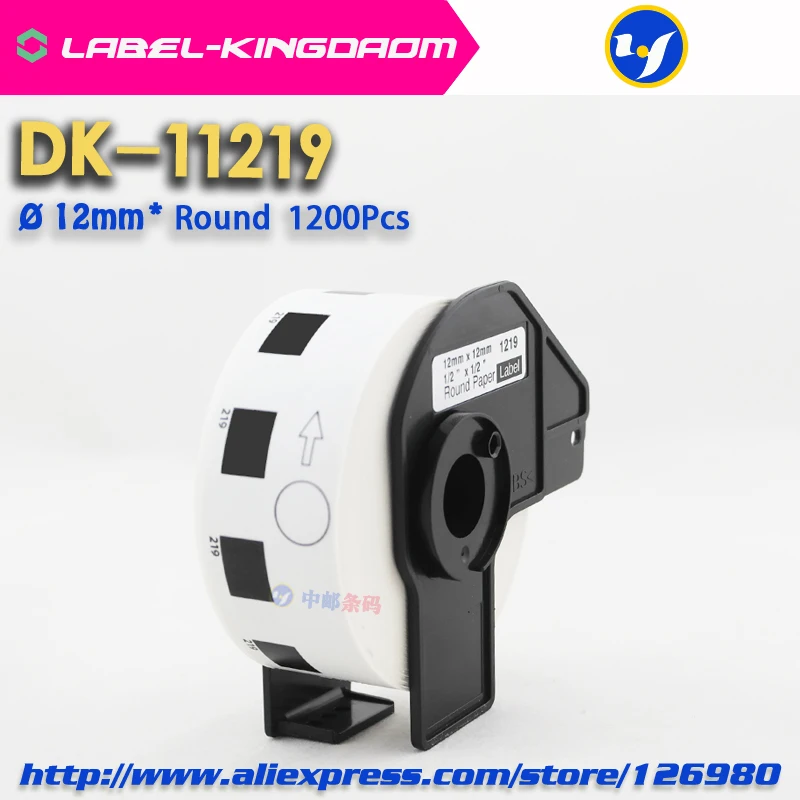 2 рулона для заправки Совместимый DK 11219 диаметр этикетки 12 мм круглый 1000 шт