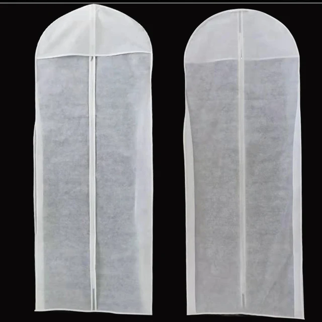 Custodia Porta Abito Da Sposa Lunga 180 Cm - Anti Polvere E Umido Con Cerniera, Bianca - Foto 2