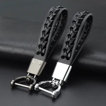 Креативный ручной веревочный автомобильный брелок, высококачественный кожаный мужской автомобильный брелок для Land Rover defender Mercedes BENZ w124 BMW Z3