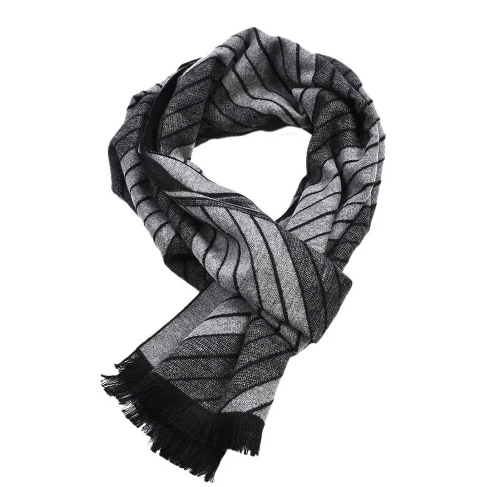 Зимний мужской шарф Классический Полосатый узор вязаный длинный шарф из хлопка теплый вязаный на заказ шаль кашемировый шарф шарфы