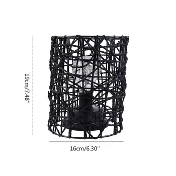 

Iron Art Basket Table Lamp Creative Hollow Reading Night Light for Home Bedroom U90A